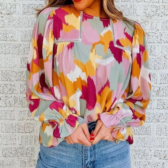 temu Tops - Womens Block Long Sleeve